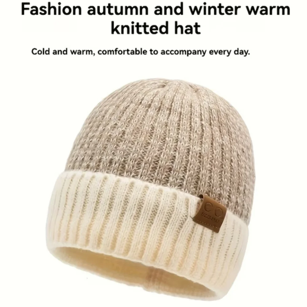 Fleece-Lined Winter Beanie - Windproof & Ear-Warming Knit Hat